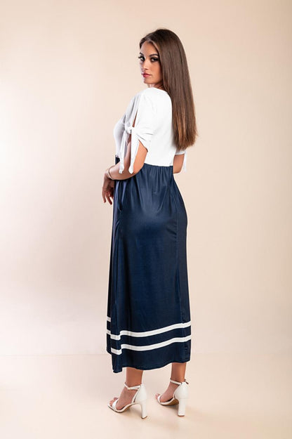 Rochie midi cu imprimeu ancoră