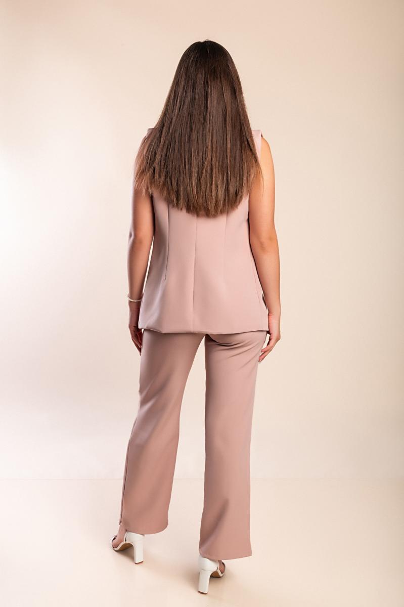 Set elegant cu sacou fără mâneci și pantaloni