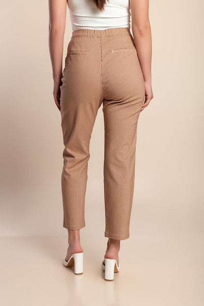 Plus size checked trousers