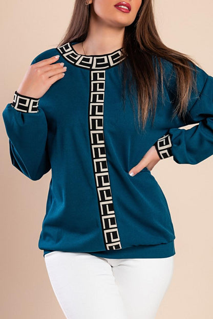 Top de corte holgado con estampado geométrico