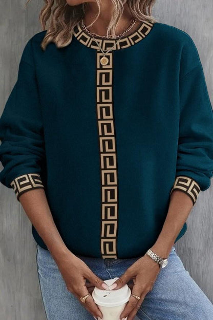 Top de corte holgado con estampado geométrico