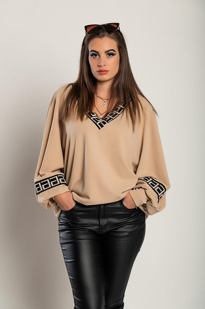 Top largo com estampado geométrico