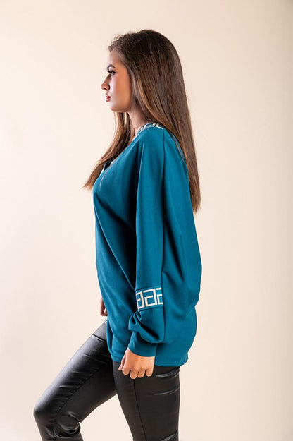 Top lejer cu imprimeu geometric