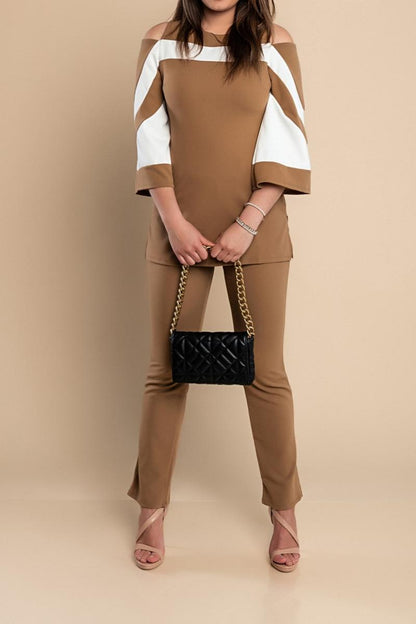 Completo elegante di top e pantaloni