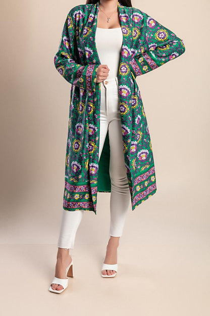 Cardigan lungo stampato