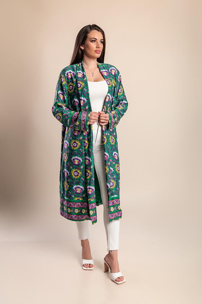 Cardigan lungo stampato