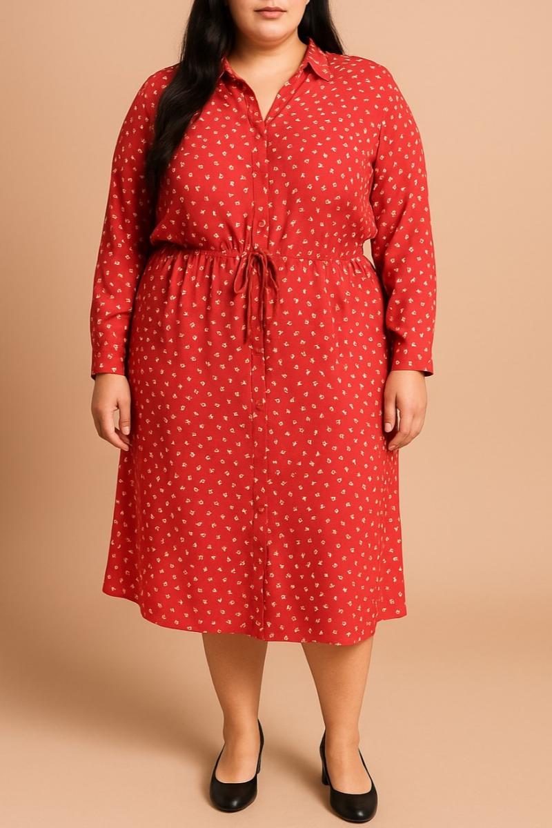 Midikleid in großen Größen mit Print