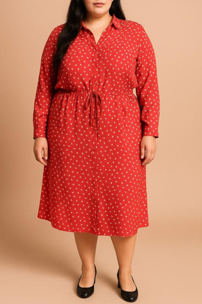 Midikleid in großen Größen mit Print