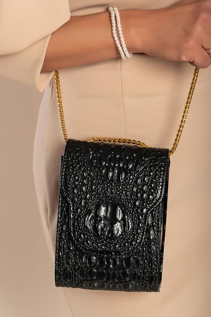 Small bag with crocodile skin pattern