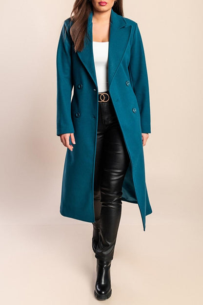 Elegante cappotto lungo con bottoni