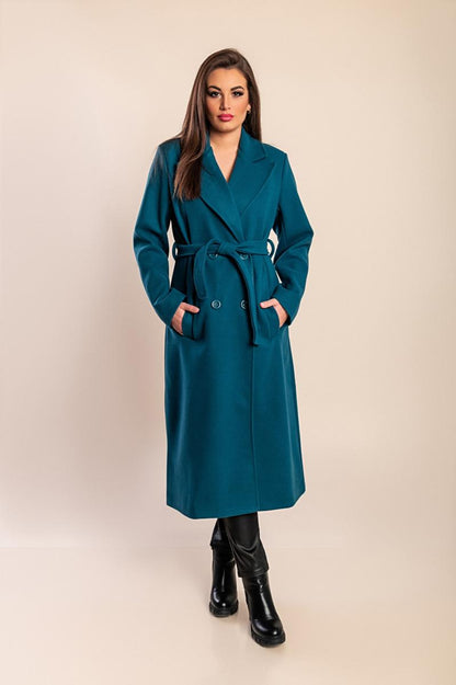 Elegante cappotto lungo con bottoni
