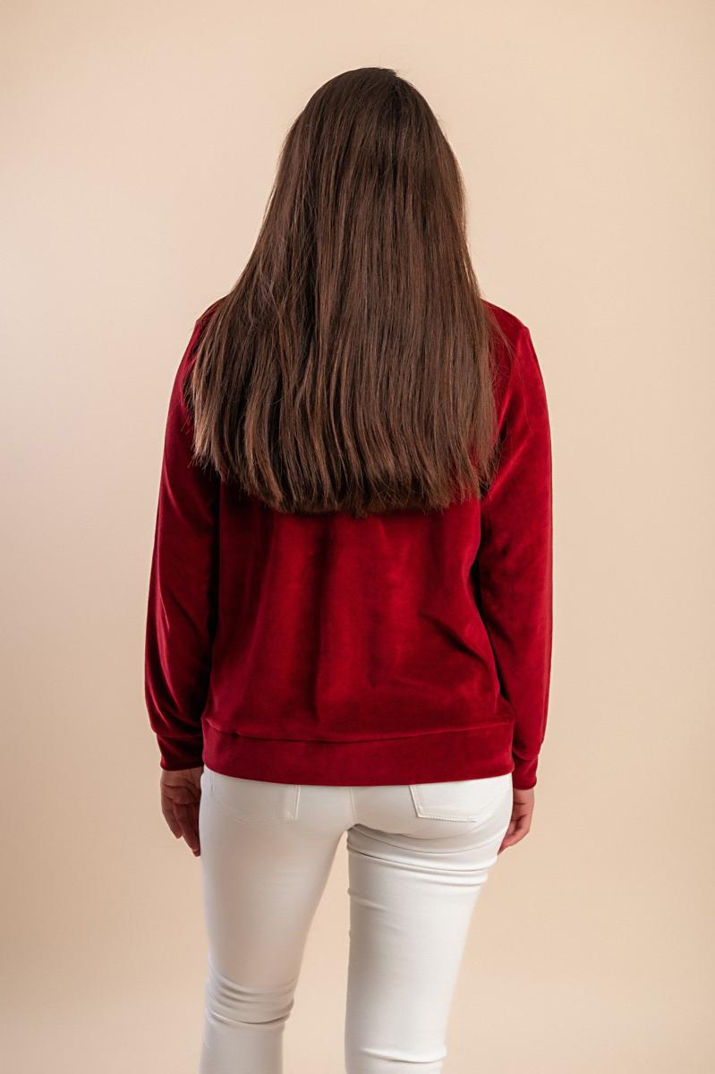 Baumwolljacke mit Reißverschluss in Samtoptik