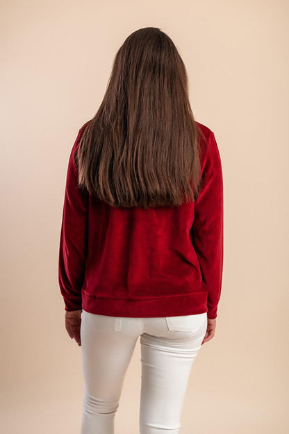 Baumwolljacke mit Reißverschluss in Samtoptik