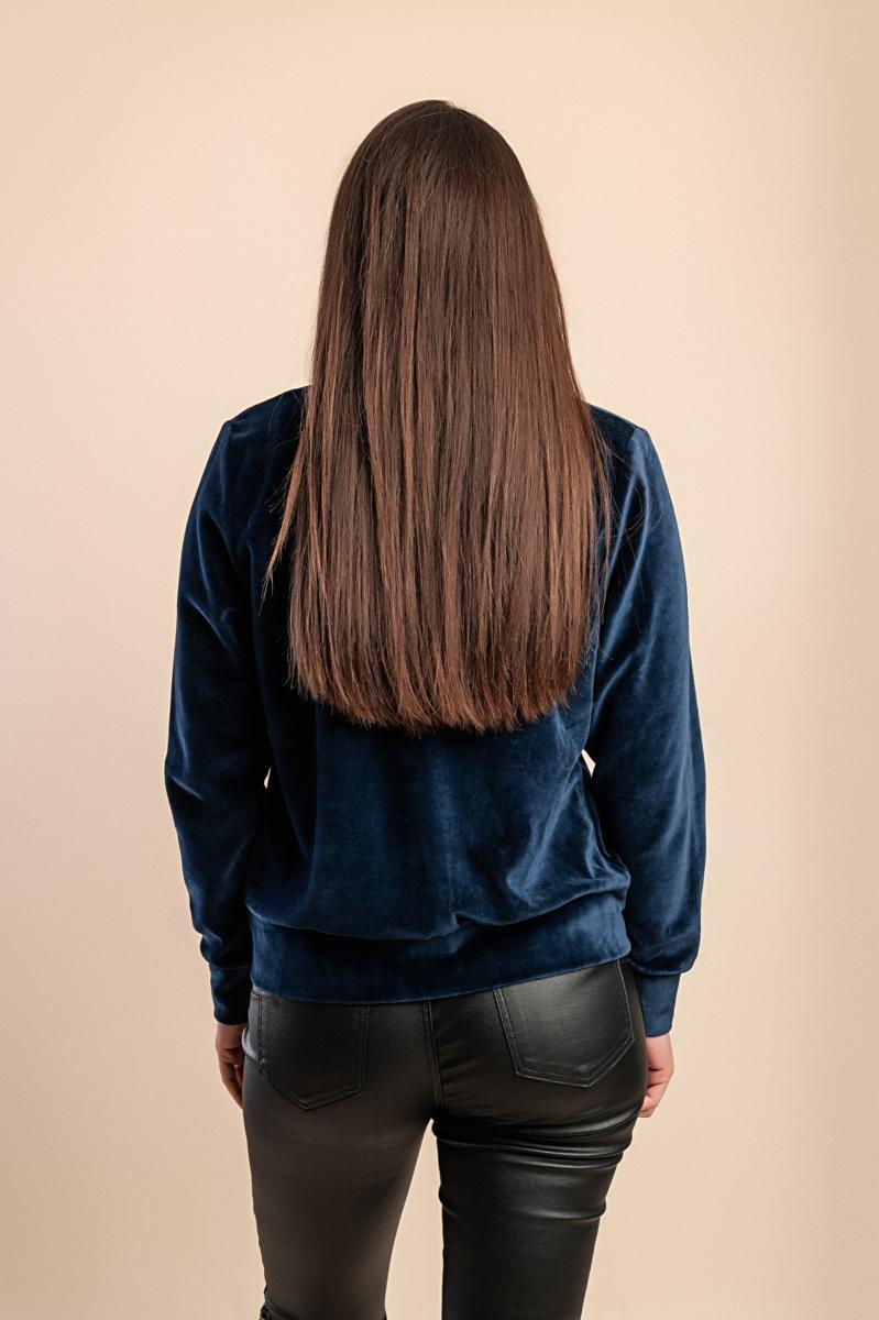 Chaqueta con cremallera en imitación terciopelo