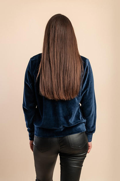 Chaqueta con cremallera en imitación terciopelo