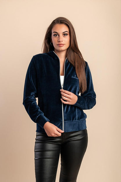 Chaqueta con cremallera en imitación terciopelo