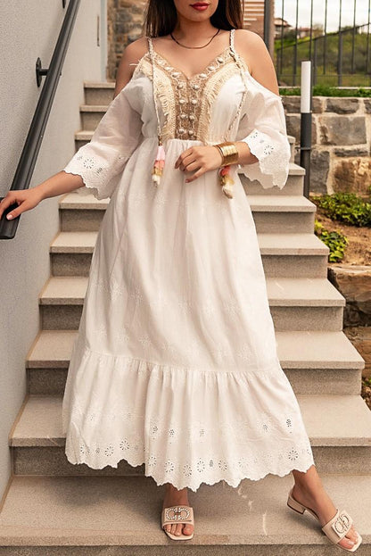 Maxi abito estivo con ricamo Fioranna