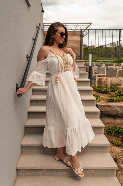 Maxi abito estivo con ricamo Fioranna