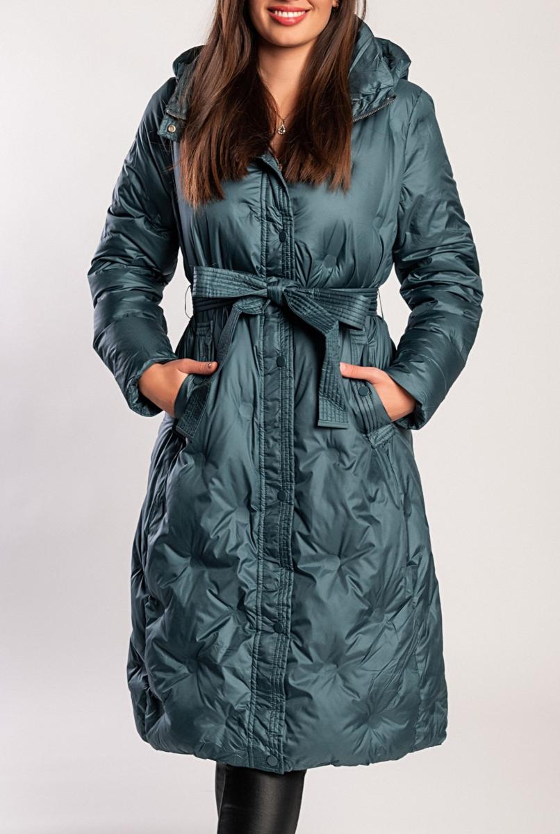 Lange Steppjacke mit Kapuze