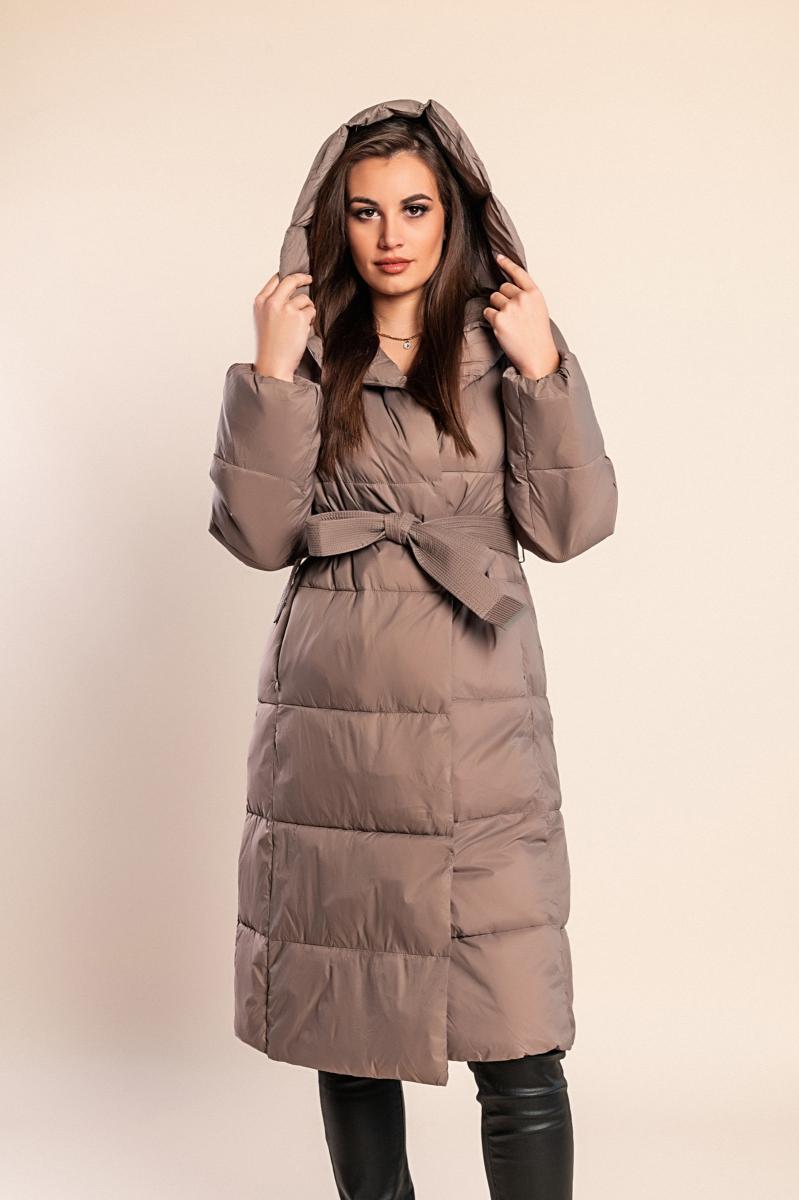 Long padded jacket with hood