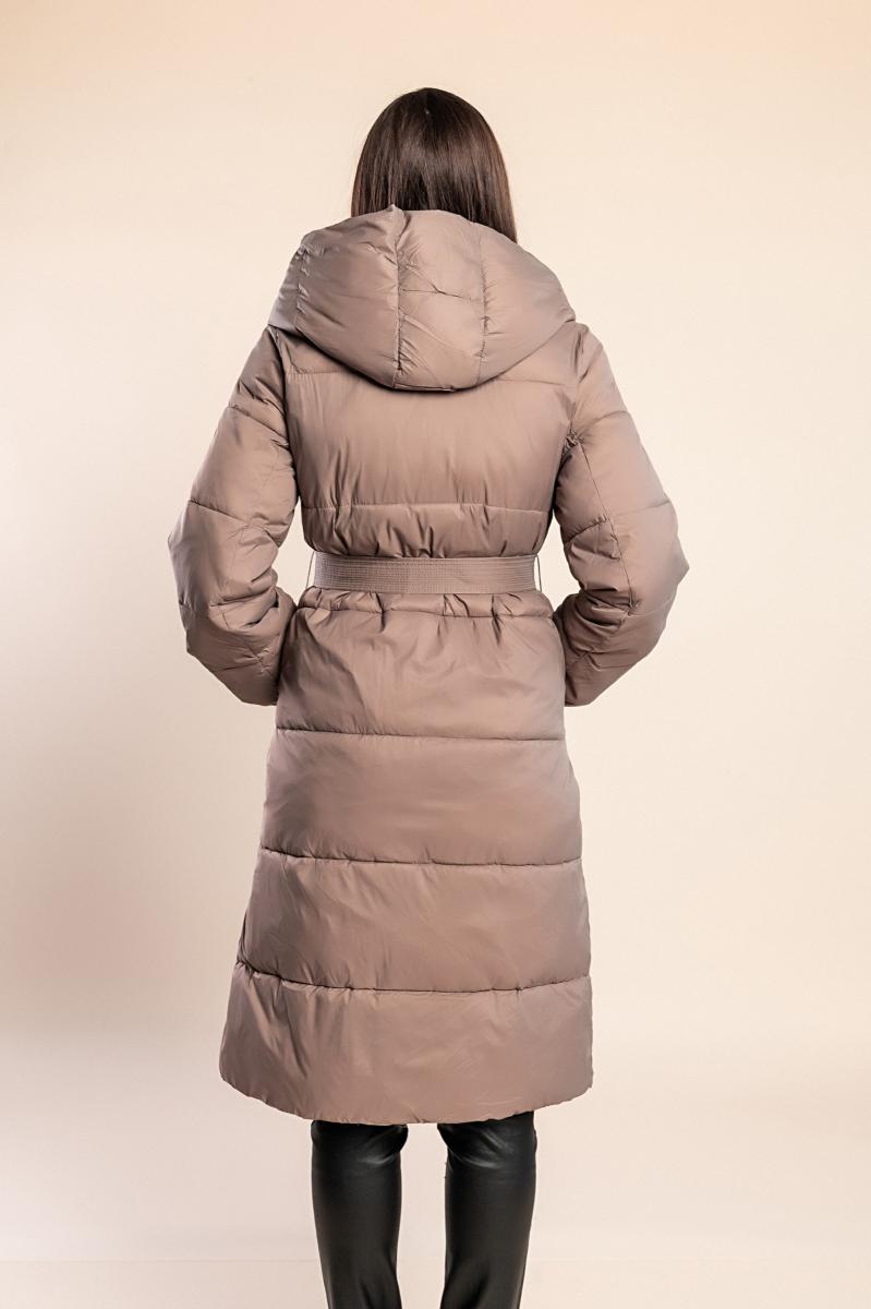 Long padded jacket with hood