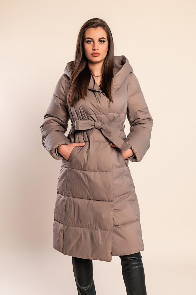 Long padded jacket with hood