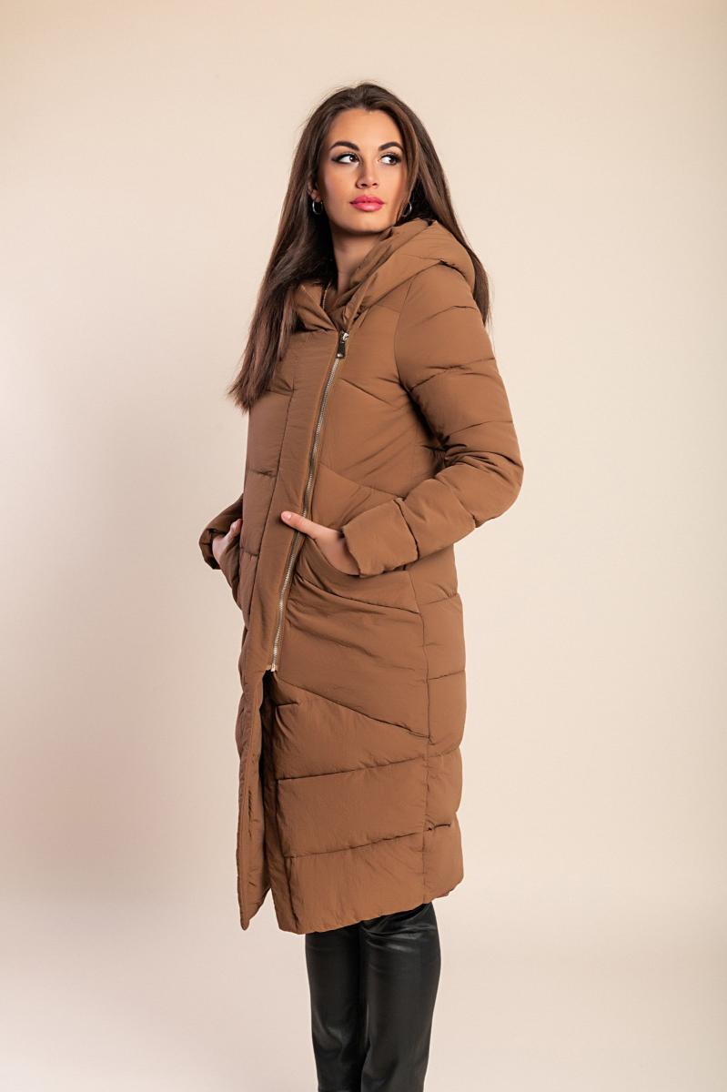 Long padded jacket with hood