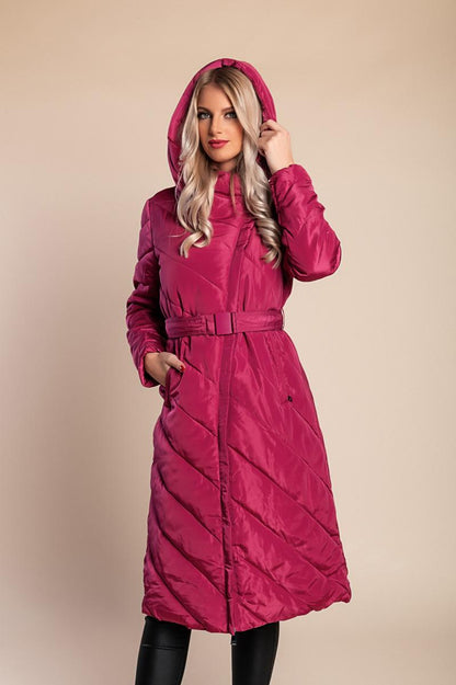 Long quilted winter jacket