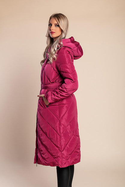Long quilted winter jacket