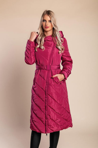 Long quilted winter jacket