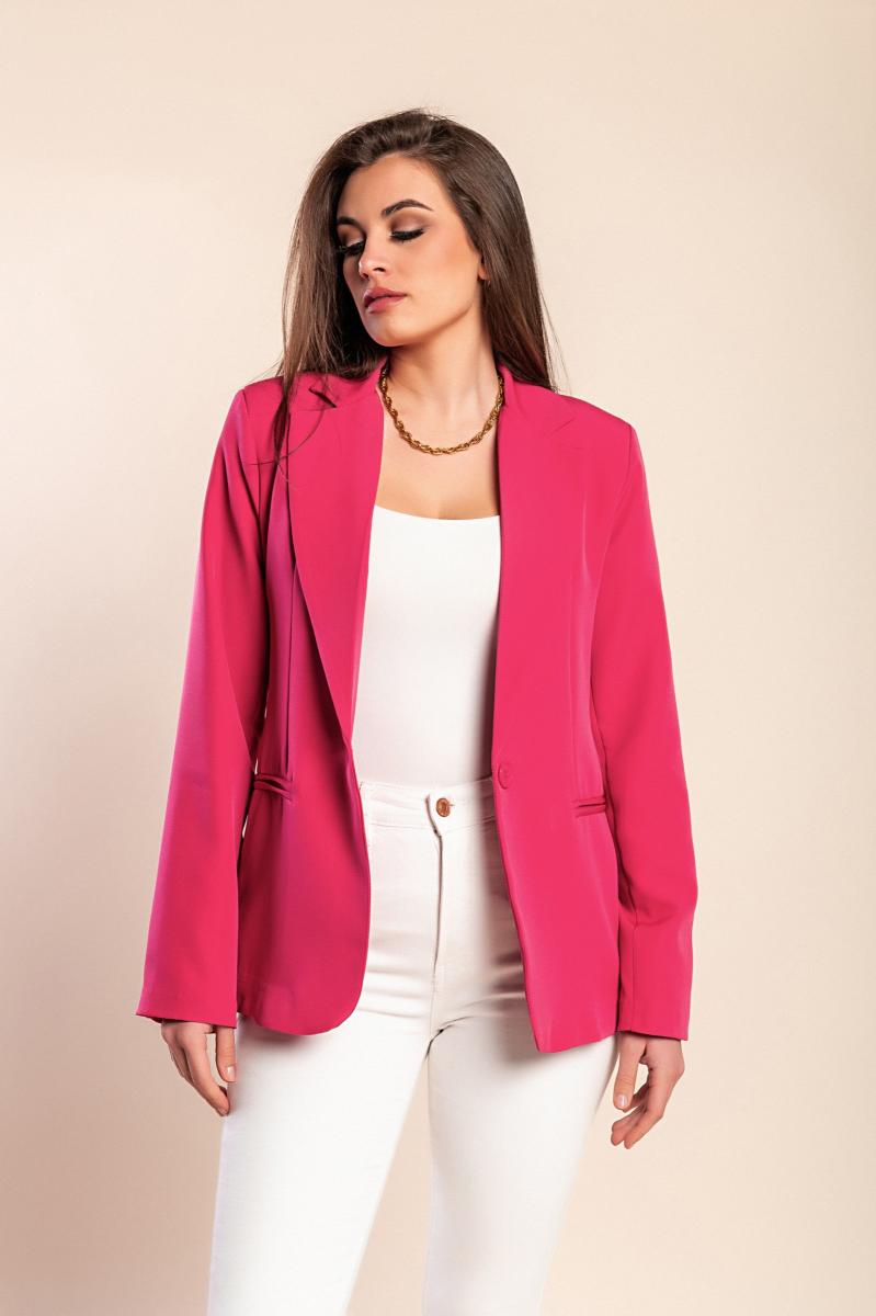 Blazer largo con cuello clásico