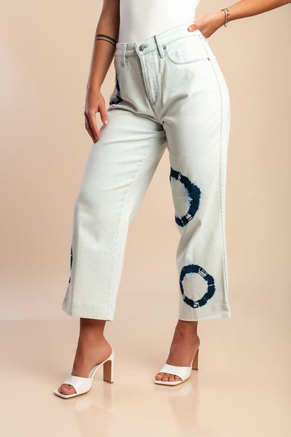 7/8 jeans with print