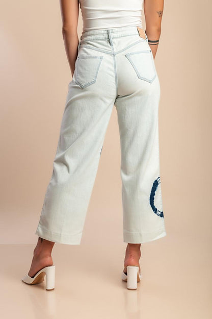 7/8 jeans with print
