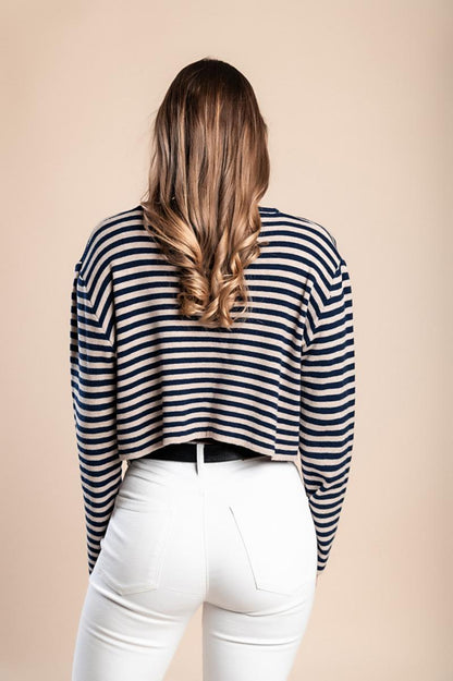 Stricktop mit Streifenprint