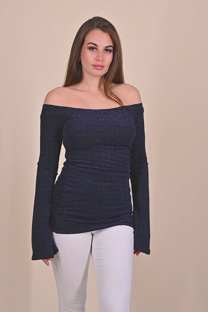 Top elegant cu mâneci clopot