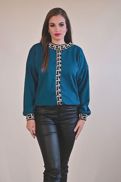 Top de corte holgado con estampado geométrico
