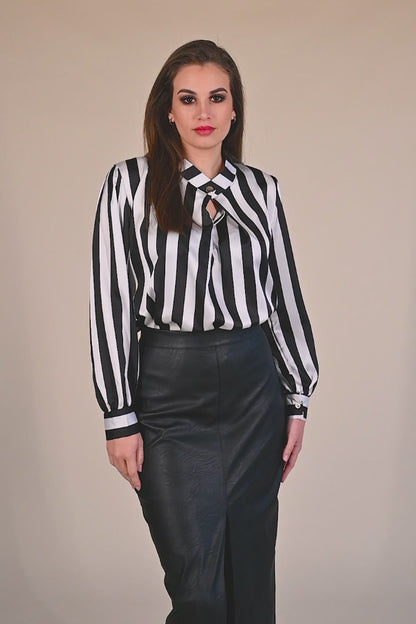 Elegant blouse with striped print