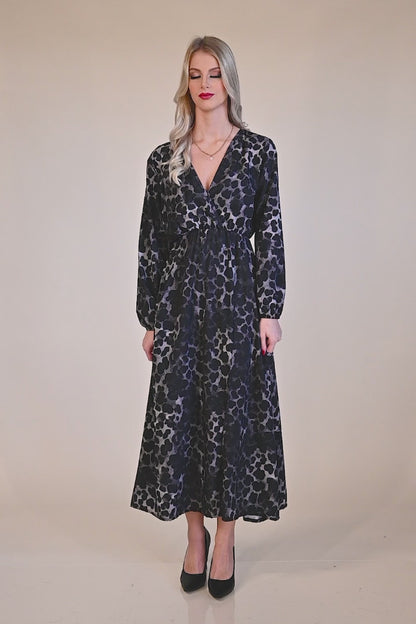 Long dress with leopard print