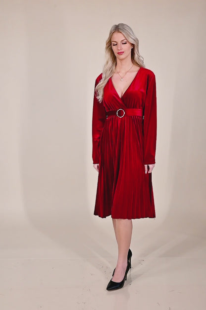Midikleid in Samt-Optik