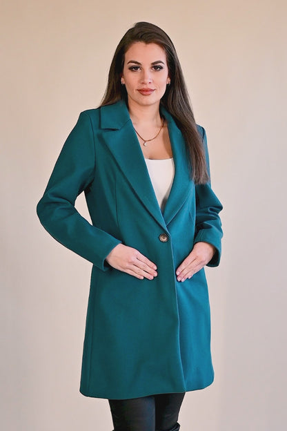 Elegantní kabát se zapínáním na knoflíky