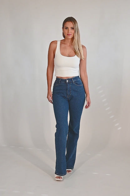 Luxe Jeans mit hohem Bund