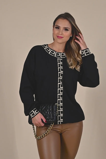 Maglia ampia con stampa geometrica