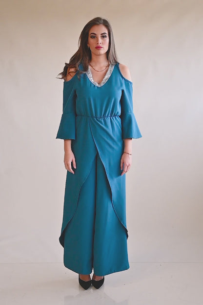 Elegante tuta con paillettes