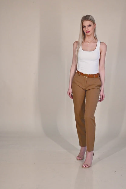 Eleganti pantaloni lunghi a gamba dritta Tordina