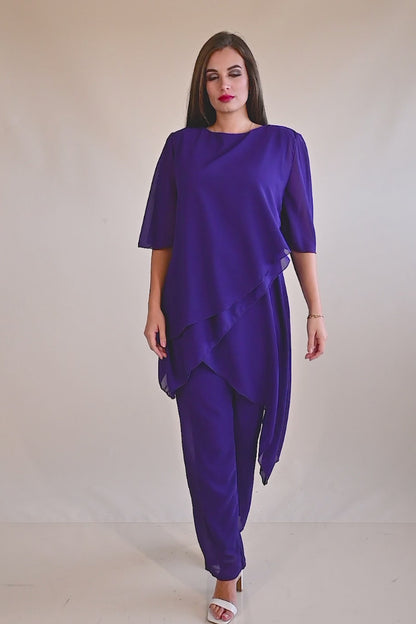 Completo Tunica Trasparente Elegante e Pantaloni Lunghi Claudette