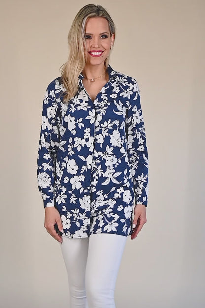 Langes Hemd mit Print