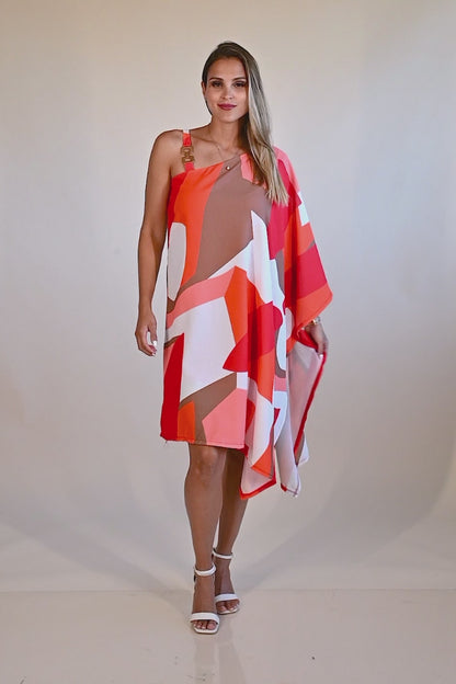Vestido mini elegante com estampado