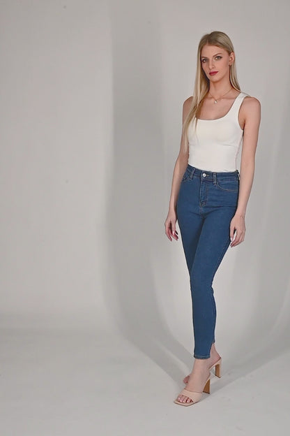 Luxe Jeans z wysokim stanem